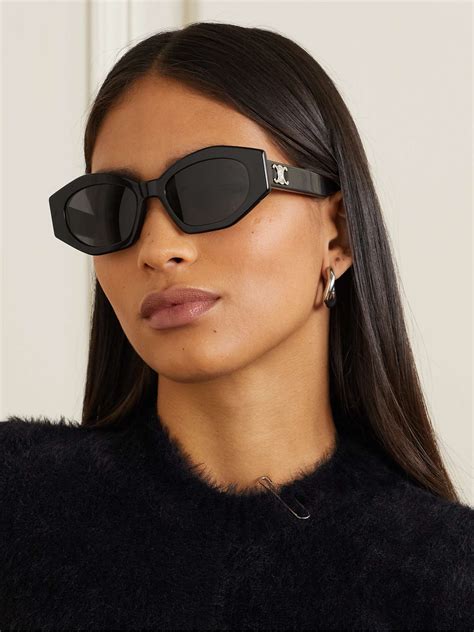 celine cat eye s193 sunglasses in acetate black|WOMEN'S LUXURY BLACK SUNGLASSES .